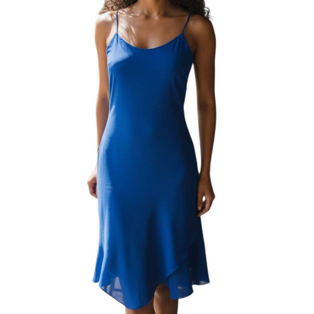 LOU GENE'S ROYAL BLUE SLIP DRESS SZ.M EUC.